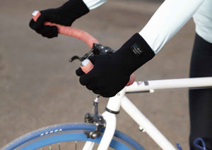waterproof gloves in use on bike